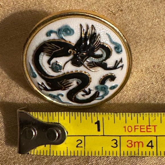 Vintage Toshikane Porcelain Dragon Cufflinks - Picture 6 of 7